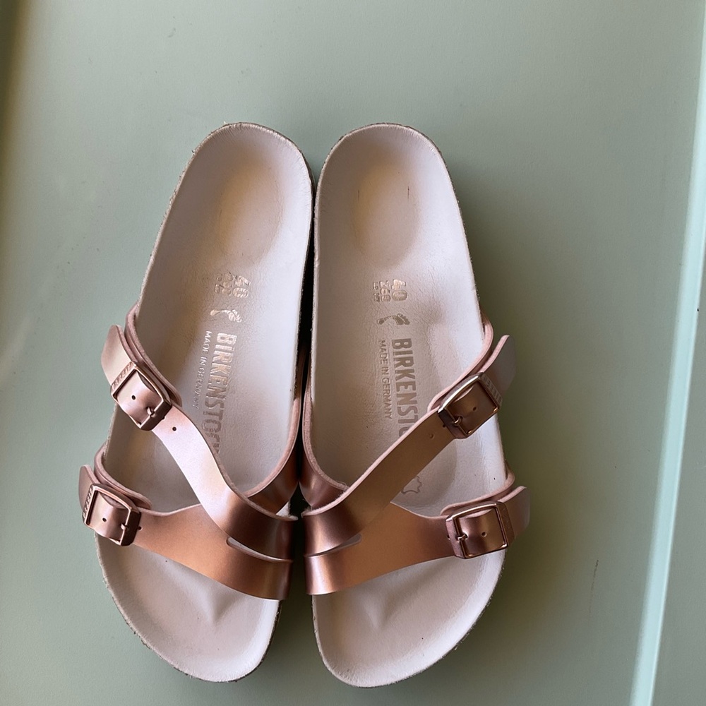 Anthropologie Birkenstock Yao Metallic Sandals 40 - Picture 12 of 15